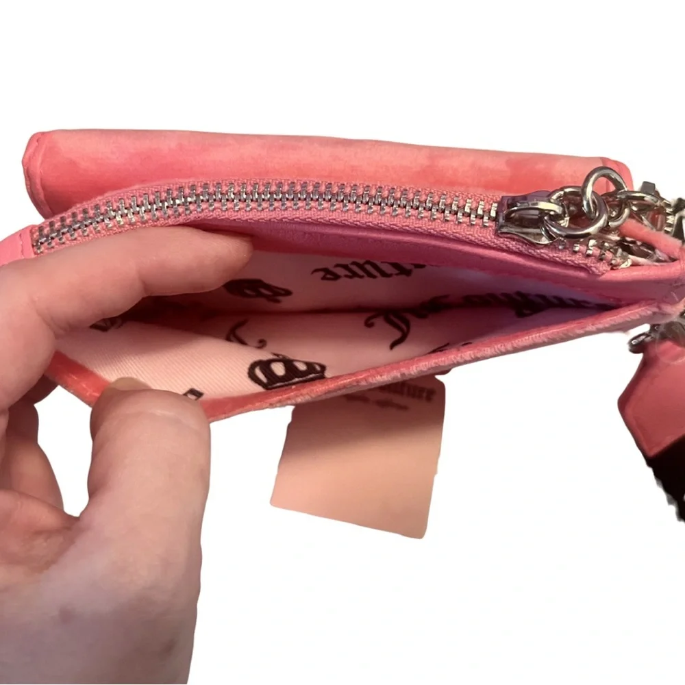 Juicy Couture Pink Lemonade Velour All That Glitters Wristlet Y2K McBling NWT